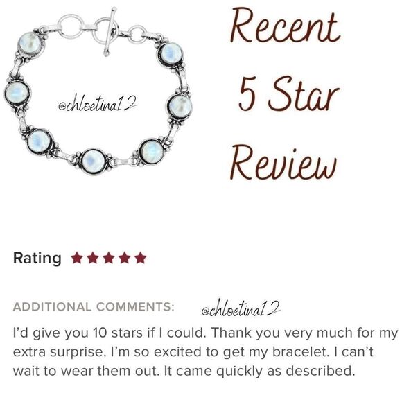 Sterling Silver Moonstone Gemstone Bracelet - Picture 5 of 7